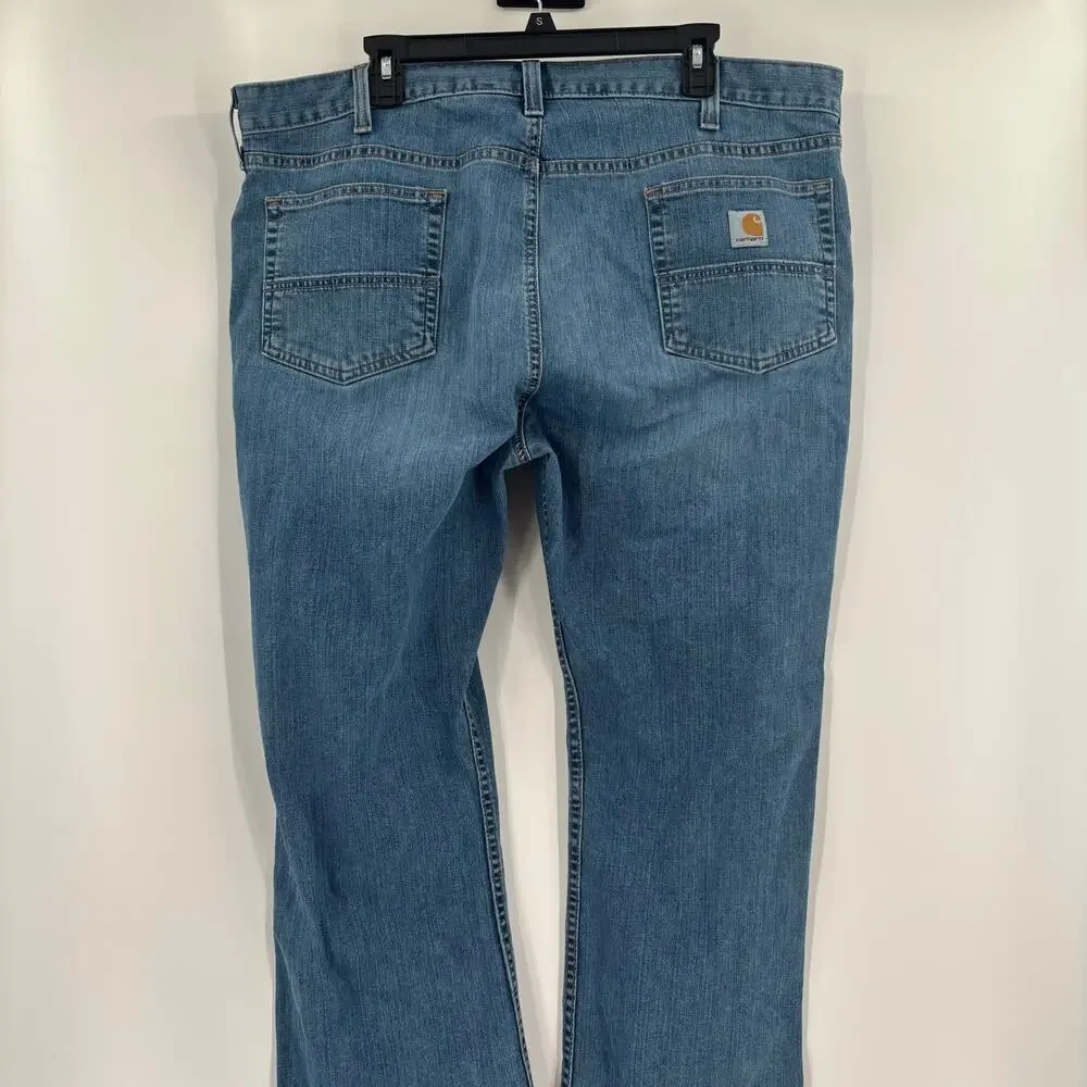 Carhartt Mens 40x30 Relaxed Fit 5 Pocket Design Medium Wash Blue Jeans